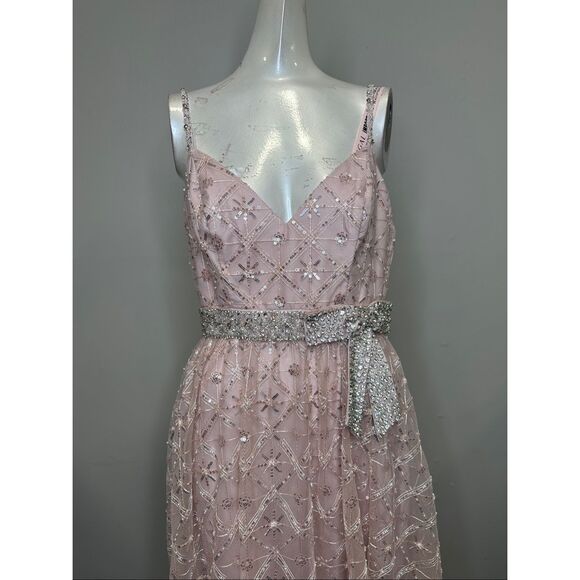 Mac Duggal Pink Rhinestone Embellished Sweetheart Neckline Gown US 6 $598 - Picture 6 of 11